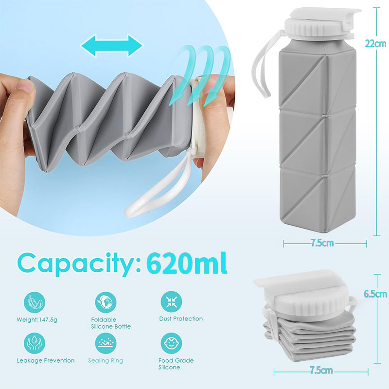 620ml Collapsible Water Bottle - Water Bag Collapsible review and price